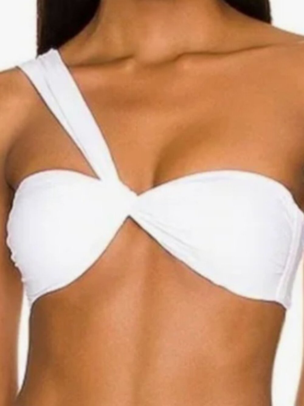 L*Space Bikini Top Women's XS White Mick One Shoulder Swimwear NWT
